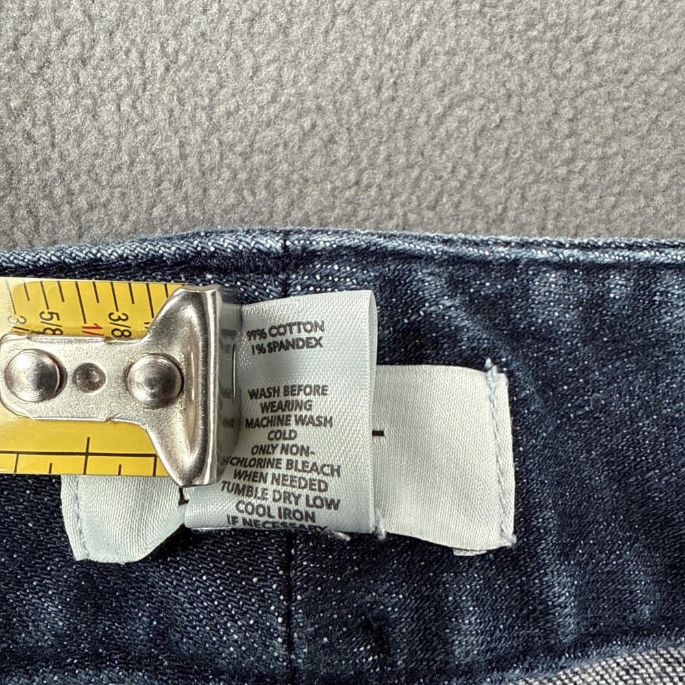 LOFT Flare Jeans Womens 10 Blue High Rise‎ Patch Pockets Denim Unpicked Raw Hem - Picture 13 of 14